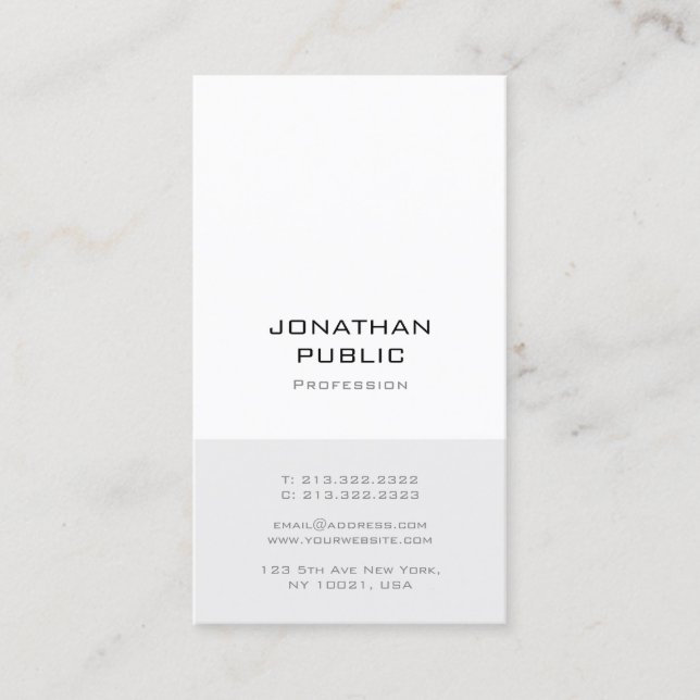 Trendy Simple Template Elegant Modern Professional Business Card (Front)