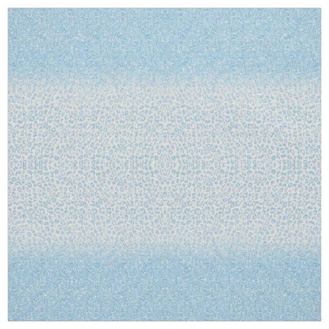 Trendy Sky-Blue Glitter Leopard Print Ombre Design Fabric (Swatch)