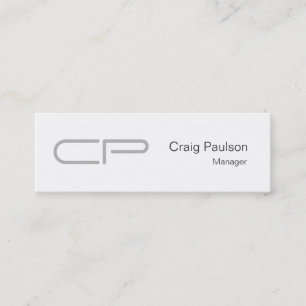 Trendy Slim Black White Monogram Business Card
