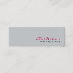Trendy Slim Grey Pink Makeup Modern Professional Mini Business Card