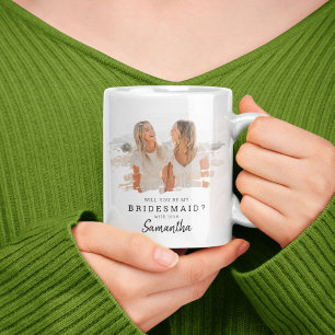 Trendy Smudge Photo   Will You Be My Bridesmaid? Coffee Mug