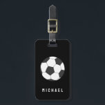 Trendy Soccer Ball Football Personalised Black     Luggage Tag<br><div class="desc">Trendy Soccer Ball Football Personalised Black Luggage Tag</div>