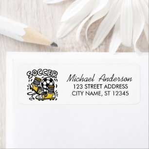 Trendy Soccer Ball Football Return Address         Label