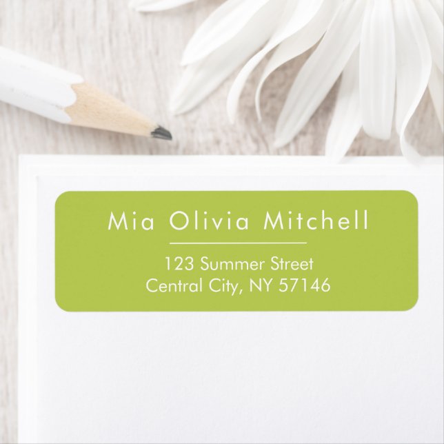 Trendy Soft Chartreuse Minimal Address Labels (Insitu)