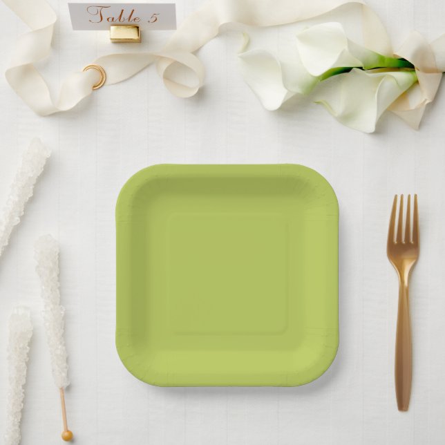 Trendy Soft Chartreuse Paper Plates (Wedding)