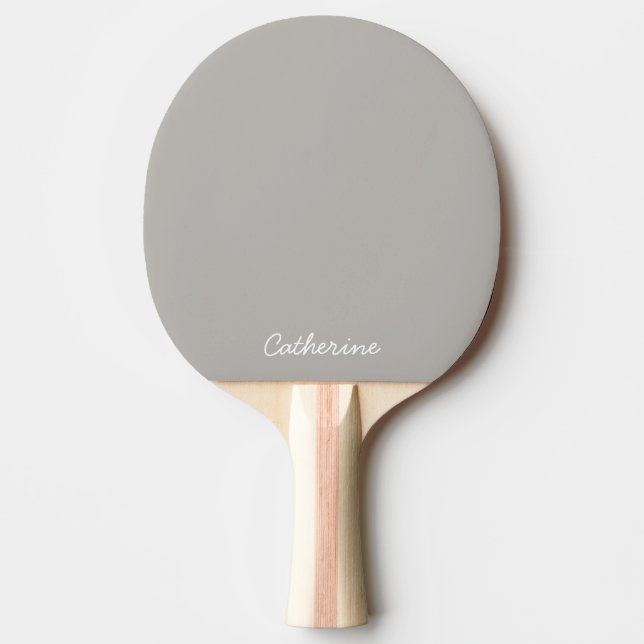 Trendy Soft Gray-Beige  Custom Ping Pong Paddle (Front)