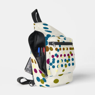 Trendy Soft Ivory Multiple Colour Polka Sling Bag