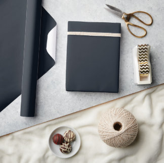 trendy solid, plain deep navy  wrapping paper