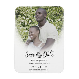Trendy Sophisticated Custom Chic Photo Engagement Magnet