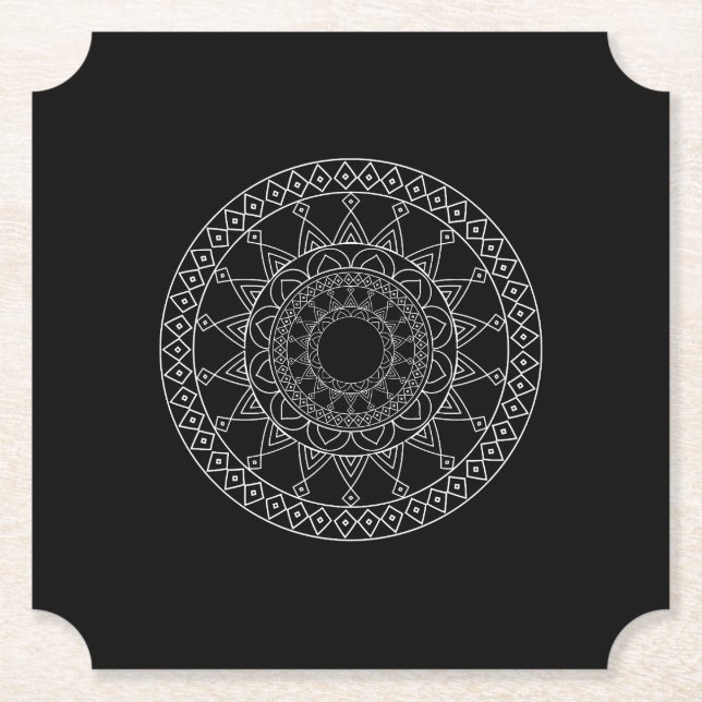 Trendy Southwestern ethnic tribal pattern Paper Coaster (Front)