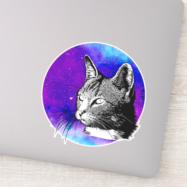 Trendy Space Nebula Cat (Detail)