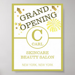 Trendy Spark Beauty Salon Monogram Business Promo Poster