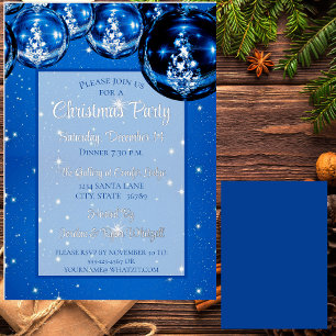 Trendy Sparkle Blue Ornaments Christmas Party