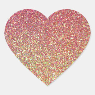Trendy Sparkle Glitter Pattern Heart Sticker