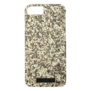 Trendy Sparkling Gold Glitter, Frame- Personalised iPhone 8/7 Case