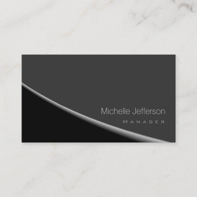 Trendy Spiral Pattern Black Grey Business Card (Front)