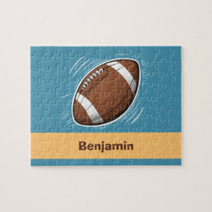 Trendy Sport Boy American Football Personalised  Jigsaw Puzzle
