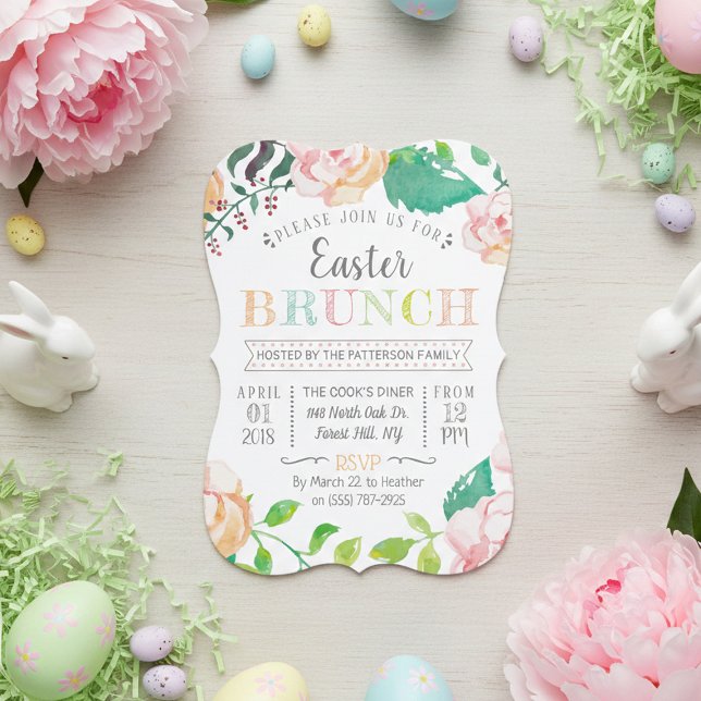 Trendy Spring Floral Easter Brunch Invitation (Creator Uploaded)
