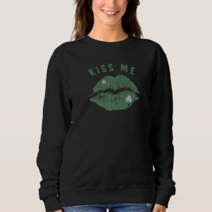 Trendy St. Patrick's Day Kiss Me Lips Premium Sweatshirt