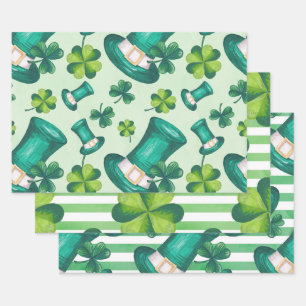Trendy St. Patrick's Day Wrapping Paper Sheet