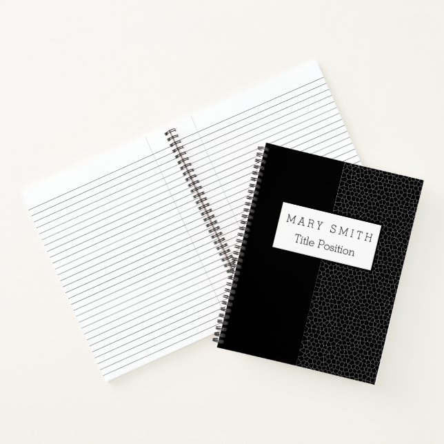 Trendy Stained Glass Black Black Notebook (Inside)