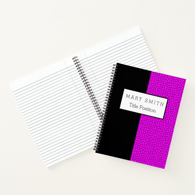 Trendy Stained Glass Black Pink Notebook (Inside)