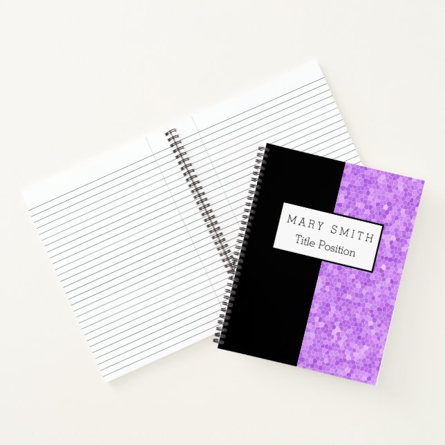 Trendy Stained Glass Black Purple Notebook (Inside)
