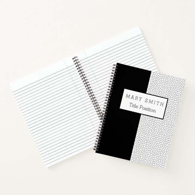 Trendy Stained Glass Black White Notebook (Inside)