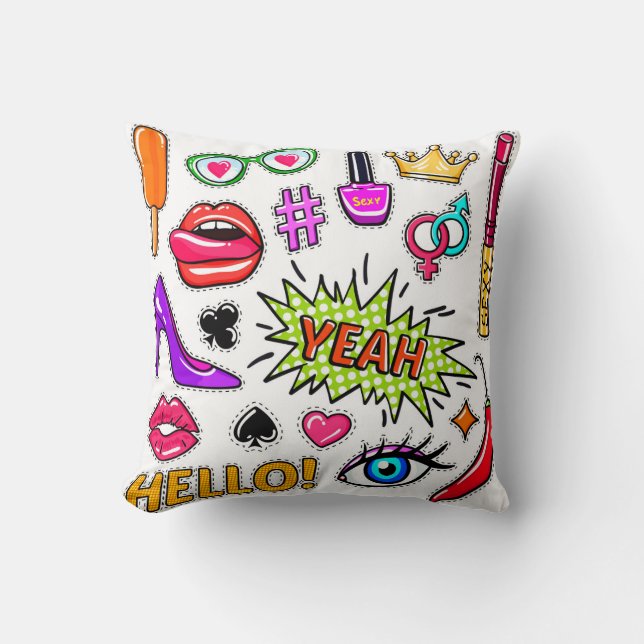 "Trendy stickers         Cushion (Front)