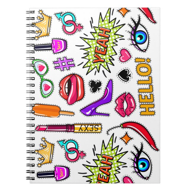 "Trendy stickers   Notebook (Front)
