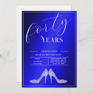 Trendy Stiletto's Modern Feminine 40th Birthday Invitation