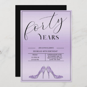 Trendy Stiletto's Modern Feminine 40th Birthday Invitation