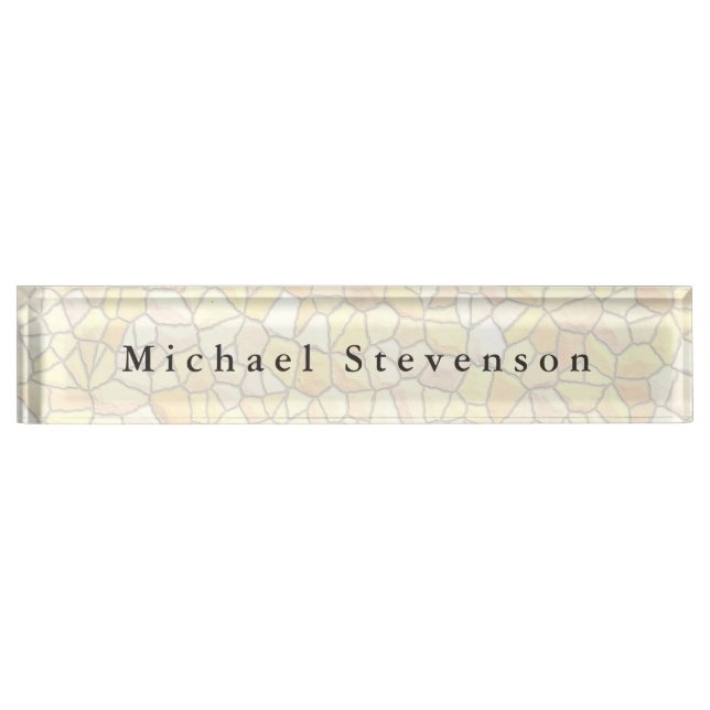 Trendy Stone Wall Design Unique Personal Nameplate (Front)