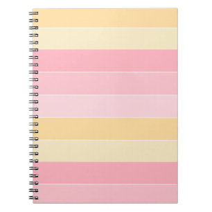 Trendy Striped Elegant Pastel Colours Template Notebook