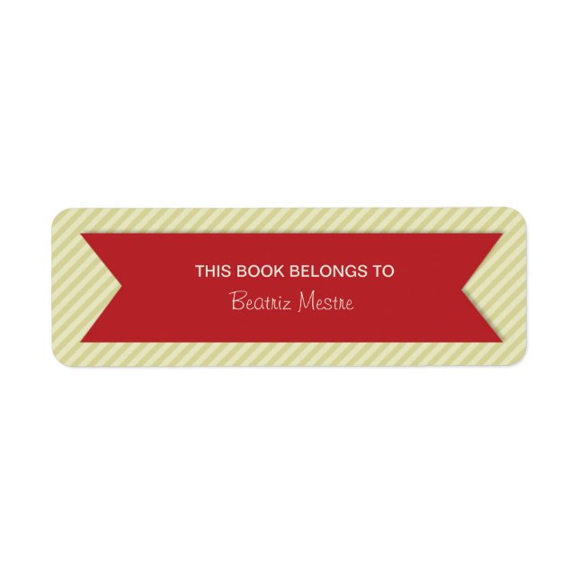 Trendy Stripes Bookplates Labels (Front)