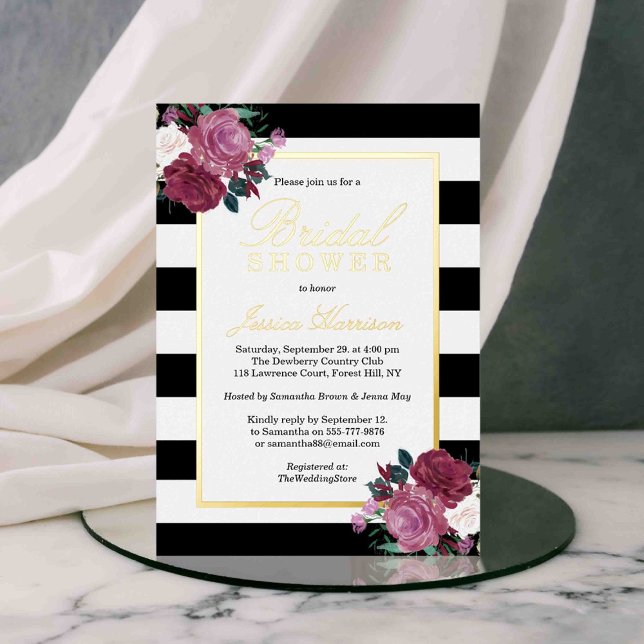 Trendy Stripes Floral Bridal Shower Real (Creator Uploaded)