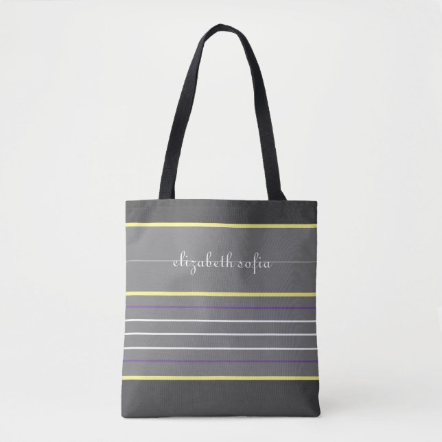 Trendy Stripes Tote Bag (Front)