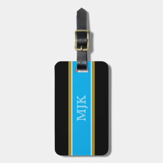 Trendy Strips Luggage Tag w/ leather strap