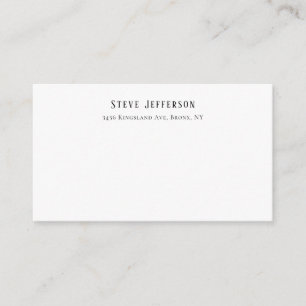 Trendy Style Elegant Minimalist Plain Black White Enclosure Card