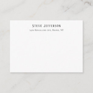Trendy Style Elegant Minimalist Plain Black White Enclosure Card