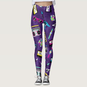 Trendy style from 80s Purple Leggings