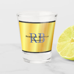 Trendy Style Monogram Minimalist Plain Gold Colour Shot Glass