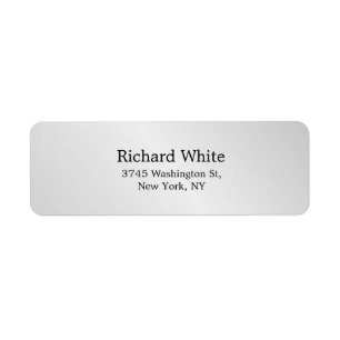 Trendy Style Silver Grey Plain Elegant Minimalist Return Address Label