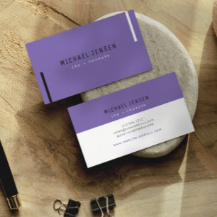 Trendy Stylish Amethyst Modern Minimal Business Card