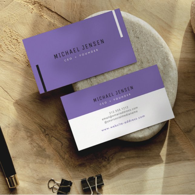Trendy Stylish Amethyst Modern Minimal Business Card (Creator Uploaded)