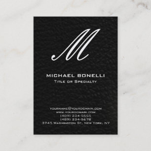 Trendy stylish black & white calligraphy monogram business card