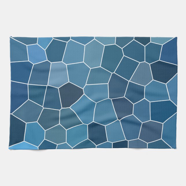 Trendy Stylish Blue Pattern Tea Towel (Horizontal)