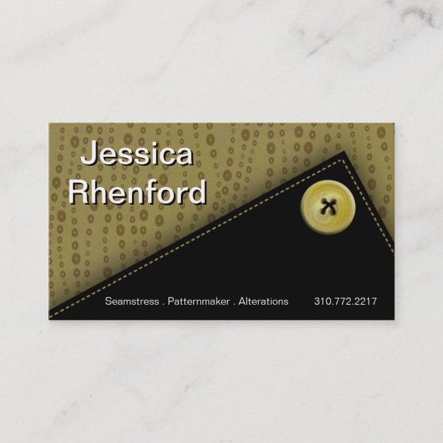 Trendy Stylish Button Up Business Card template (Front)