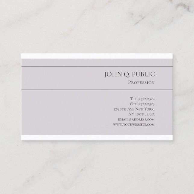 Trendy Stylish Colours Design Minimalist Chic Business Card (Front)