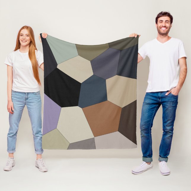 Trendy Stylish Earth Toned Cool Pattern Fleece Blanket (In Situ)
